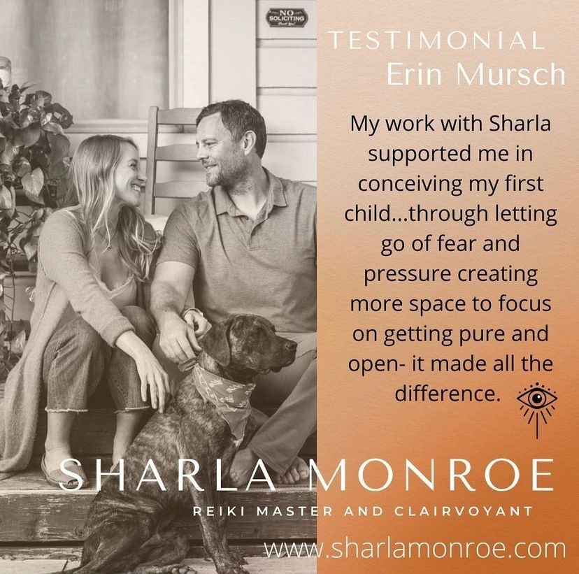 Testimonial from Erin Mursch about Sharla Monroe's fertility and conception support